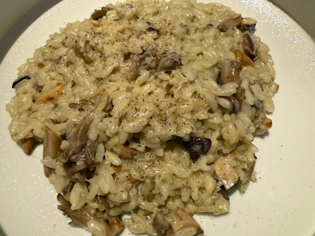 TENJINの季節のリゾット(フンギとグレーヴィー)。京都産きのこを使った濃厚な味わい