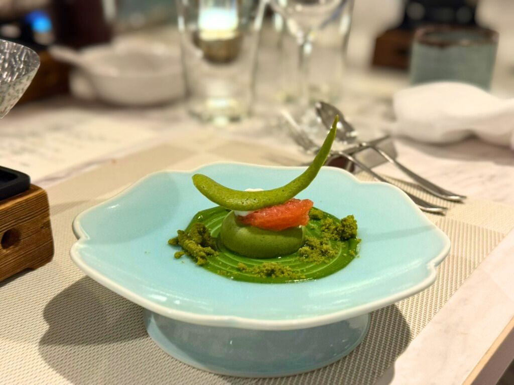 抹茶ムースと柑橘のデザート