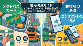 香港旅行でオクトパスカードとコンタクトレス決済の違いを比較するアイキャッチ画像