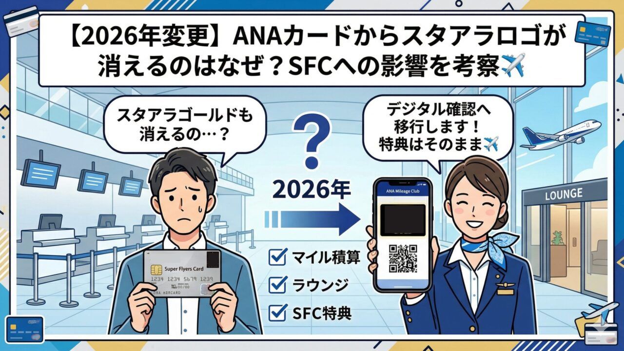 ANAカードのスターアライアンスロゴ廃止とSFC特典への影響を解説した図