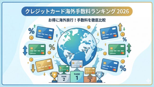 2026年版のクレジットカード海外事務手数料比較ランキングを紹介する記事のアイキャッチ画像