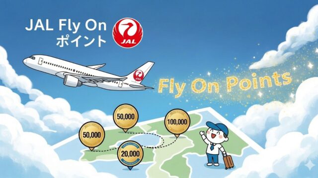 JAL Fly On ポイント（FOP）の仕組みを初心者向けに解説するアイキャッチ画像