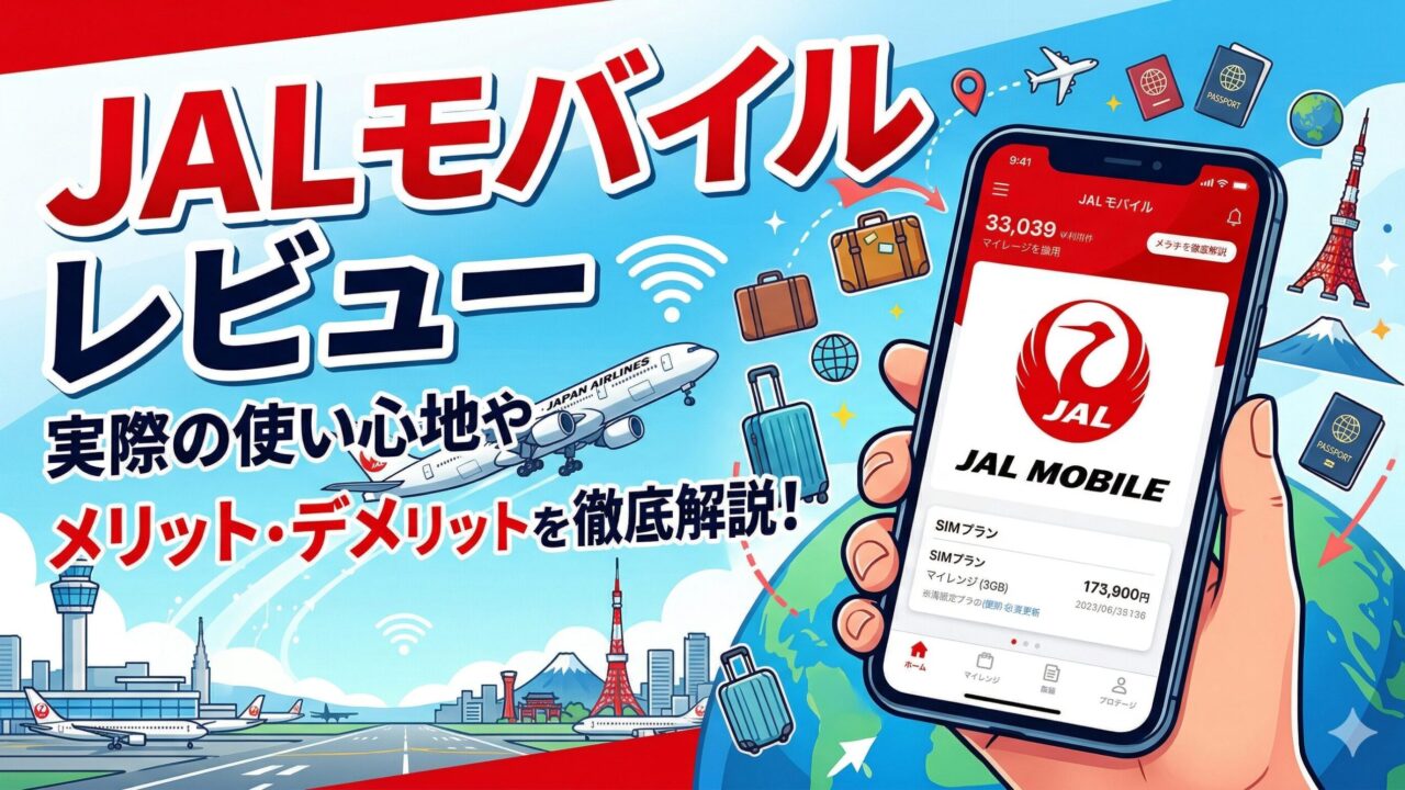 JALモバイルの使い心地やメリット・デメリットを解説する記事のアイキャッチ画像