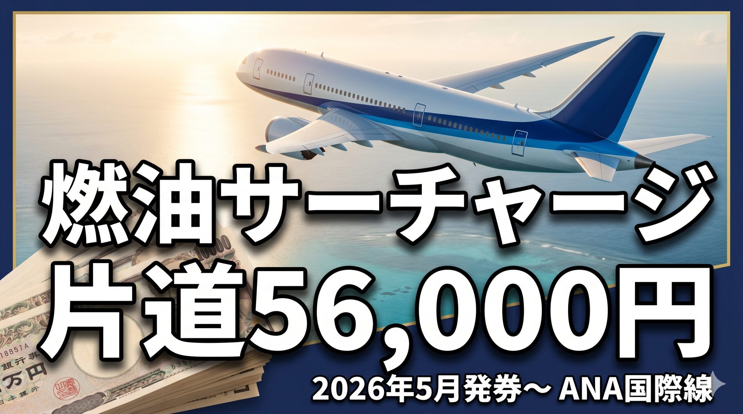 2026年5月〜ANA燃油サーチャージ56,000円に｜特典航空券の発券