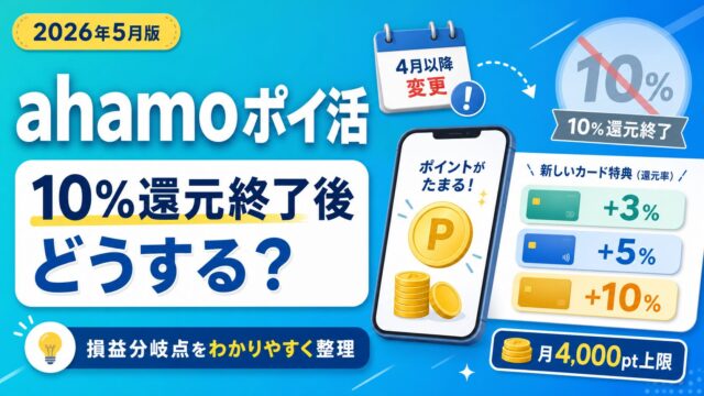 ahamo ポイ活 10%還元終了後どうする？損益分岐点をわかりやすく整理 アイキャッチ