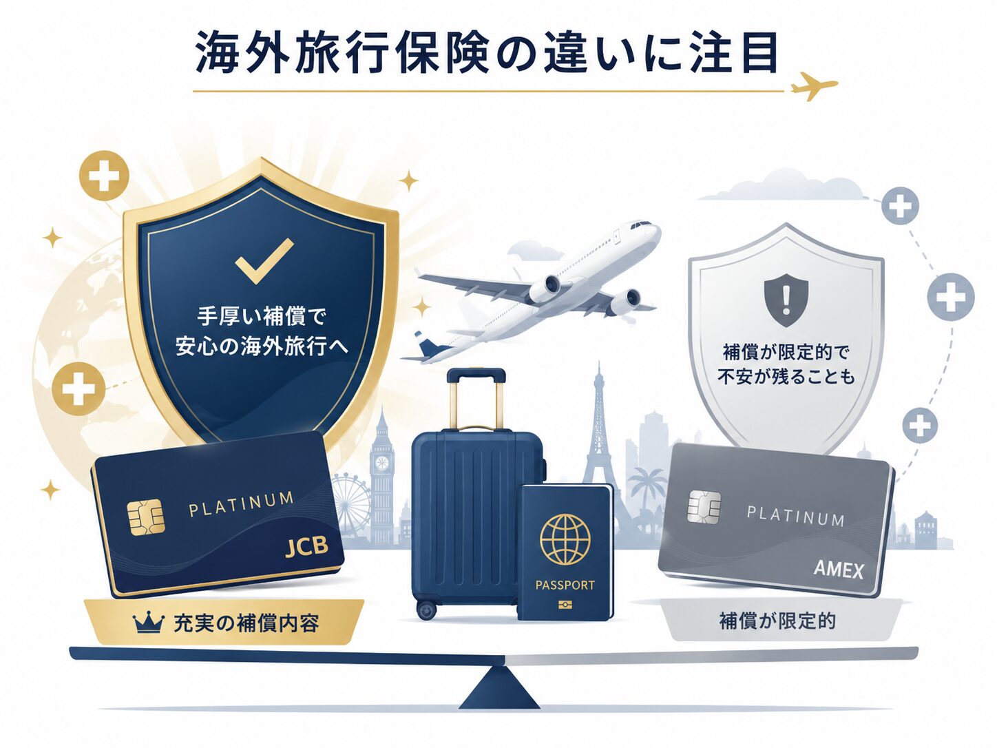 海外旅行保険の違いに注目