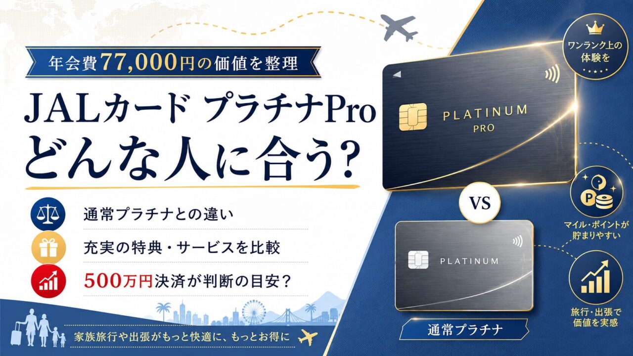 JALカード プラチナProはどんな人に合う？年会費77,000円の価値を整理